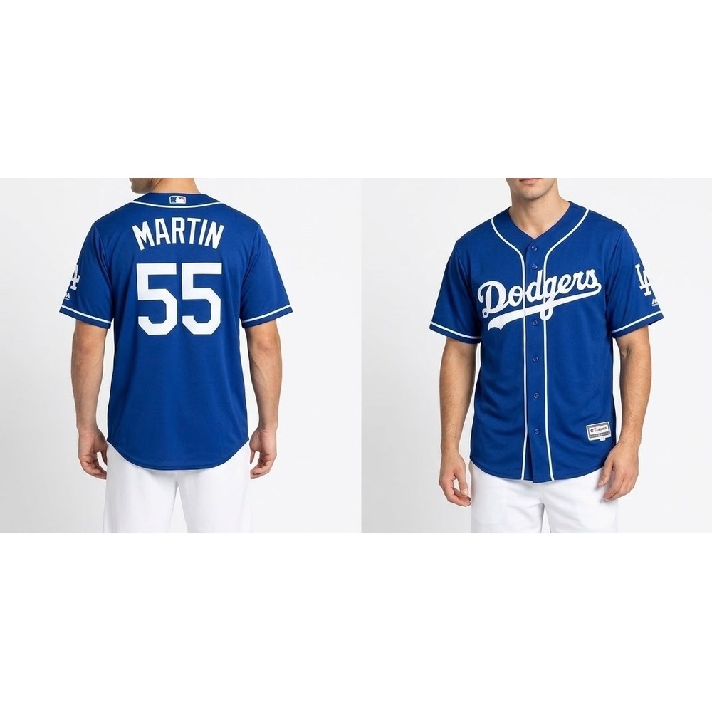 MAJESTIC Los Angeles Dodgers Rare Men's Russell Martin 55 Baseball Jersey LARGE
